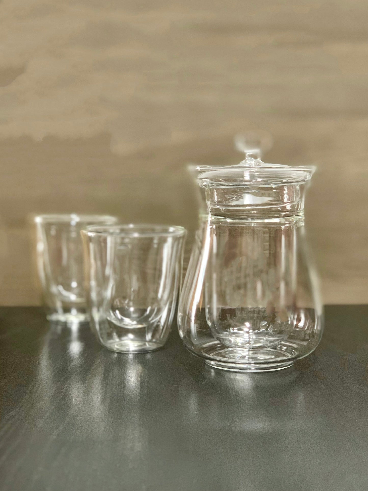 (Gift Box) 300ml Mini Double Wall Glass Coffee/Tea Carafe Set w/ Coffee Fliter