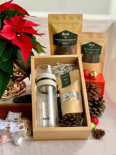 (Gift Box) 350ml Double Wall Heat-Resistant Glass Tumbler /w Tea Options