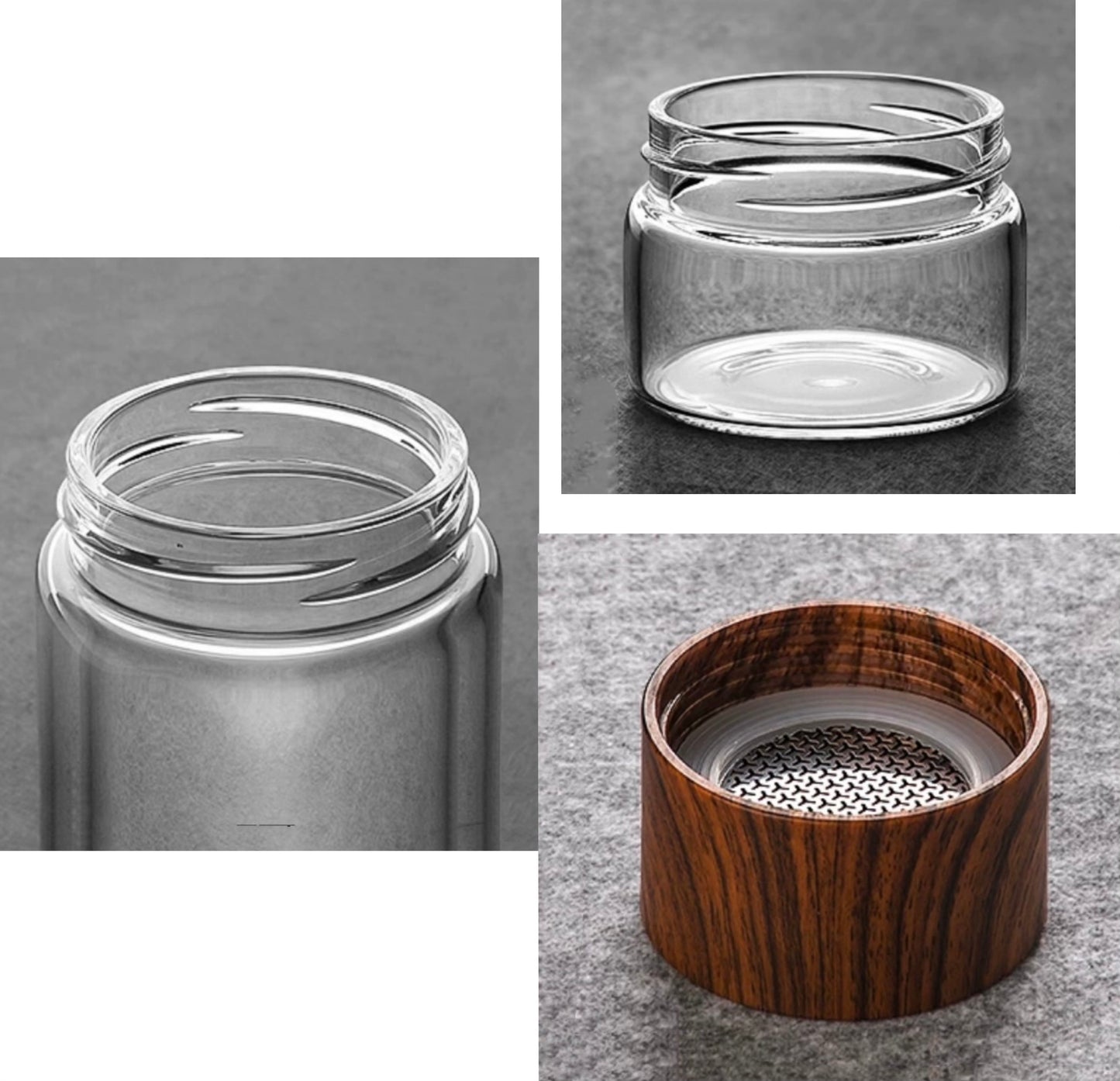 (Gift Box) 300ml Double Wall Glass Tumbler [Tea leave & Water Separator] /w Tea Options