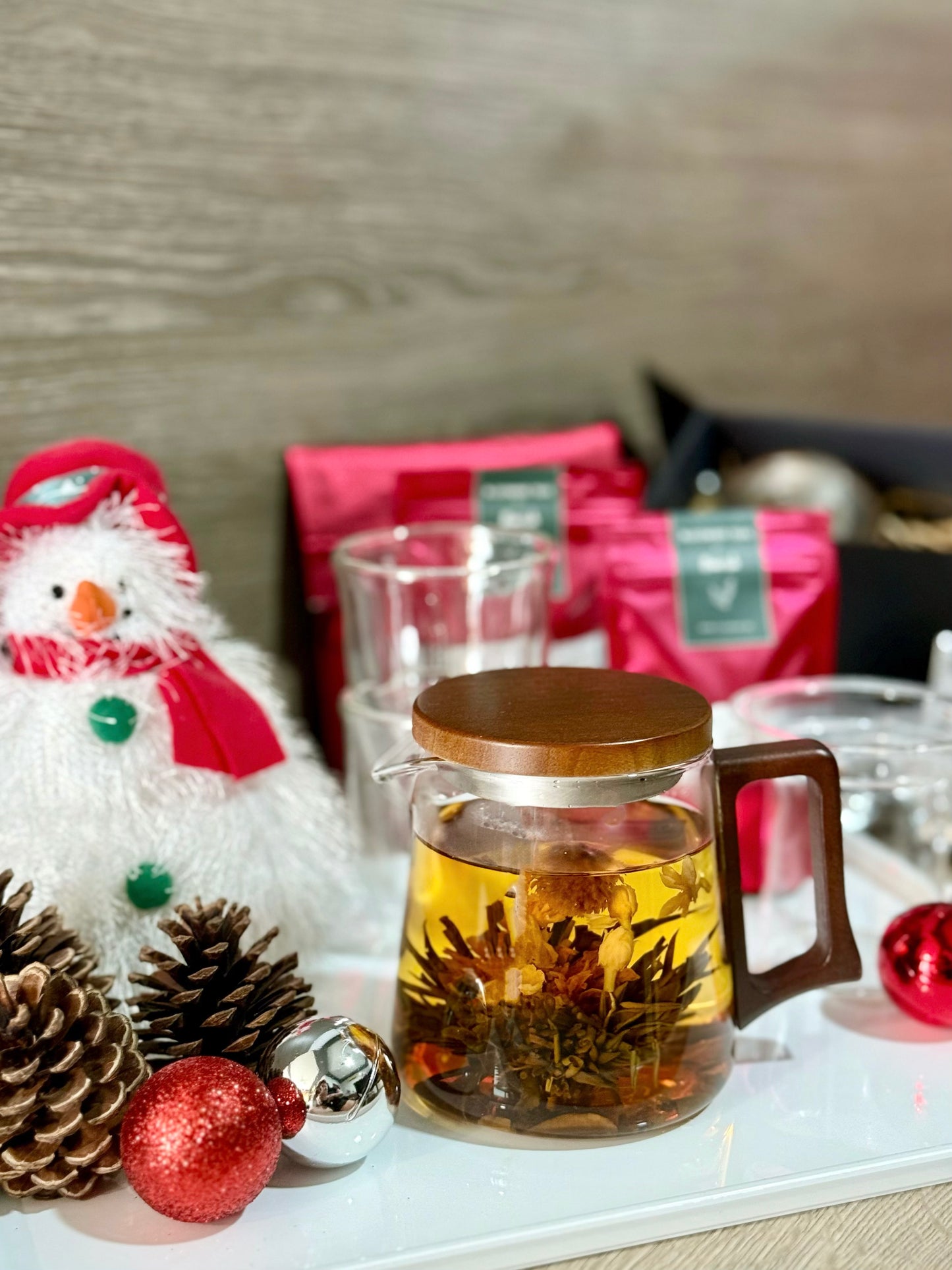 (Gift Box) 500ml Teapot Set w/ Blooming Teaballs