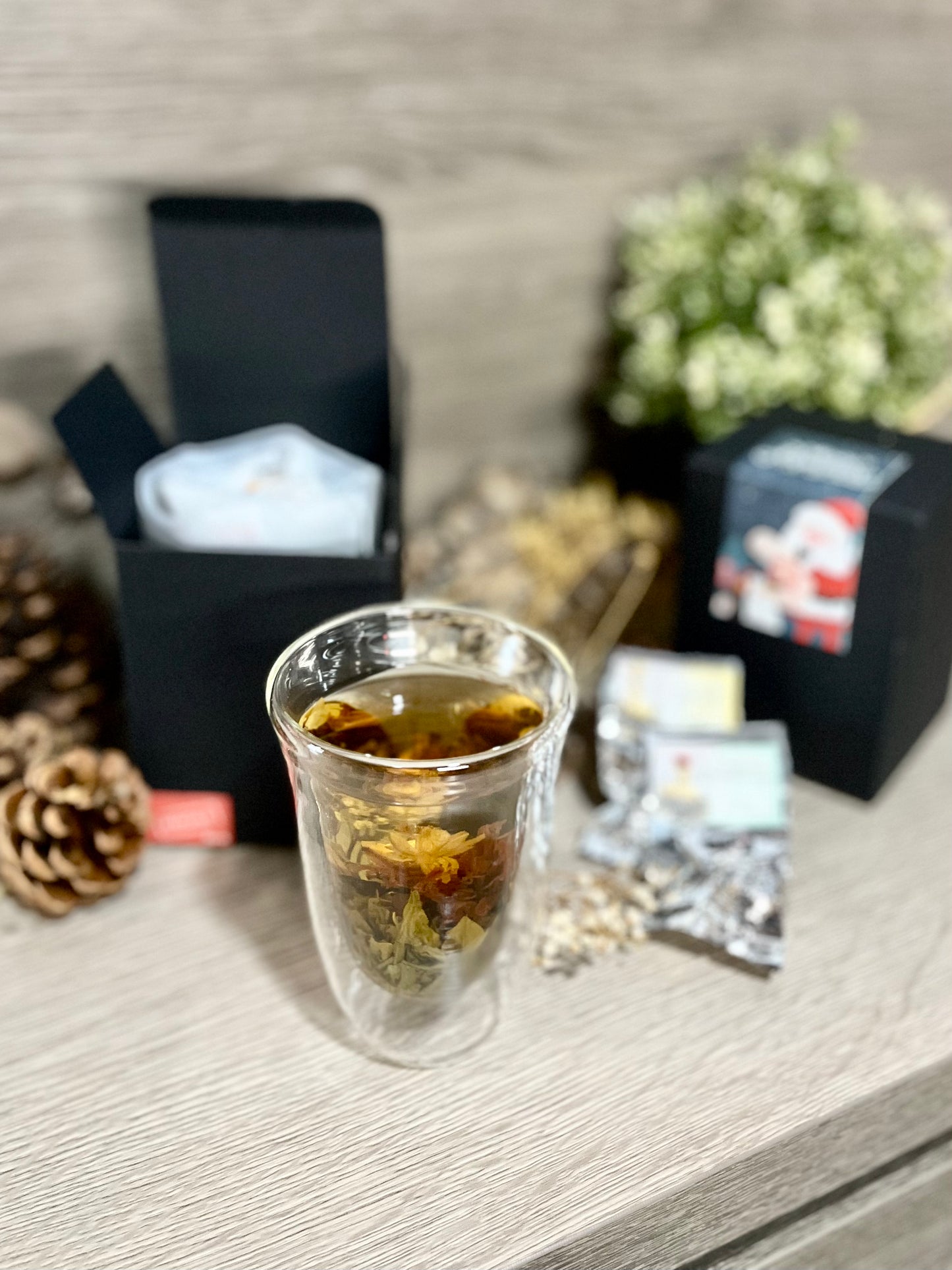 240ml Double Wall Glass Cups w/ Teaballs options
