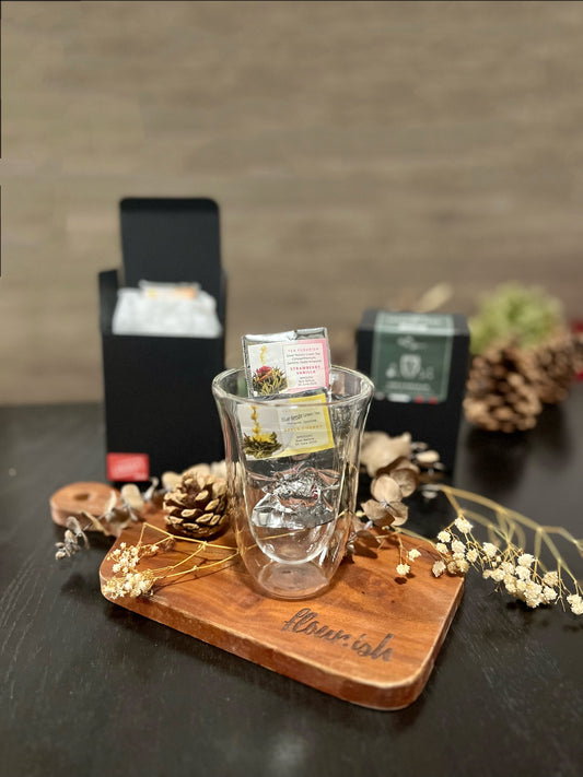 240ml Double Wall Glass Cups w/ Teaballs options
