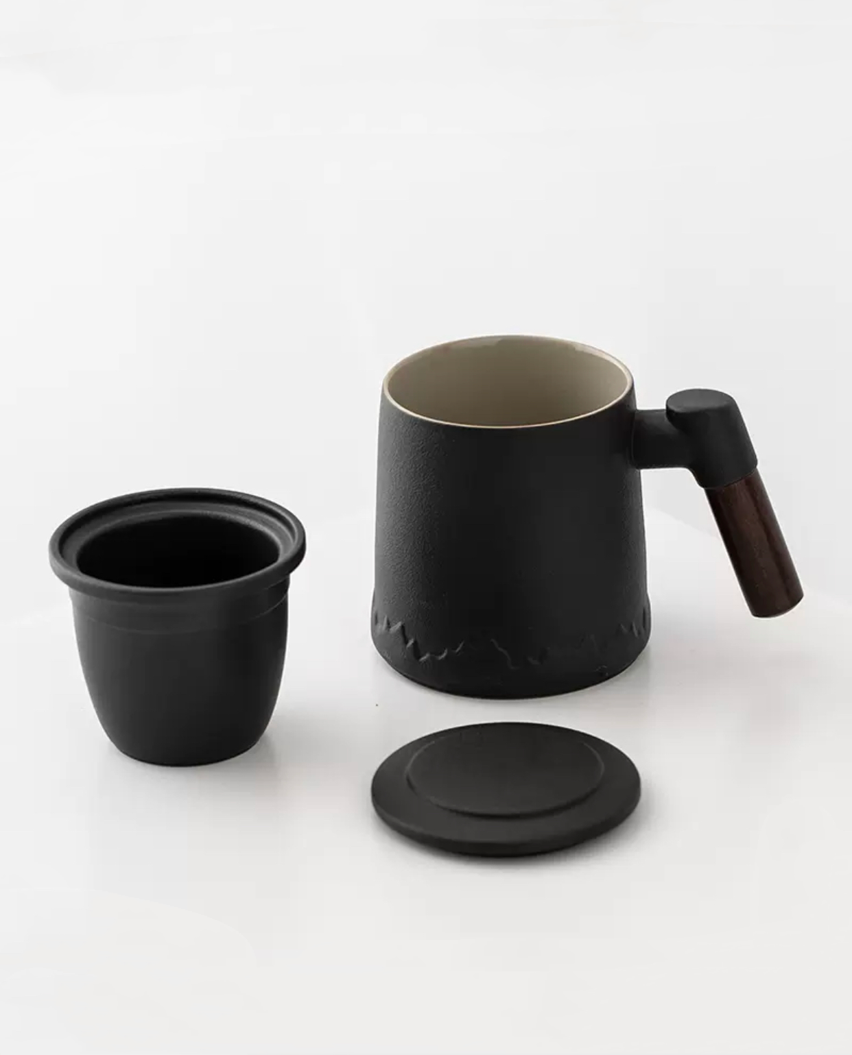 (Gift Box) 350ml Ceramic Mug with Tea Strainer & Lid /w Tea Options