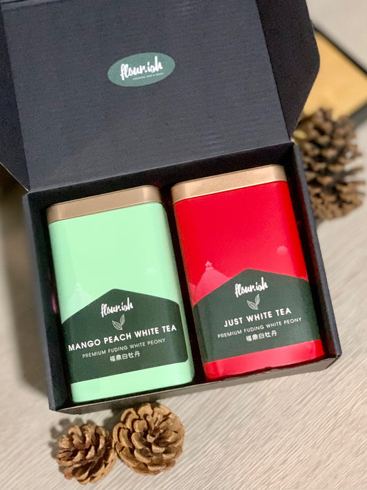 (Gift Box) 2 Tins of Fuding White Peony Tea ē¦é¼ē½ē”äø¹
