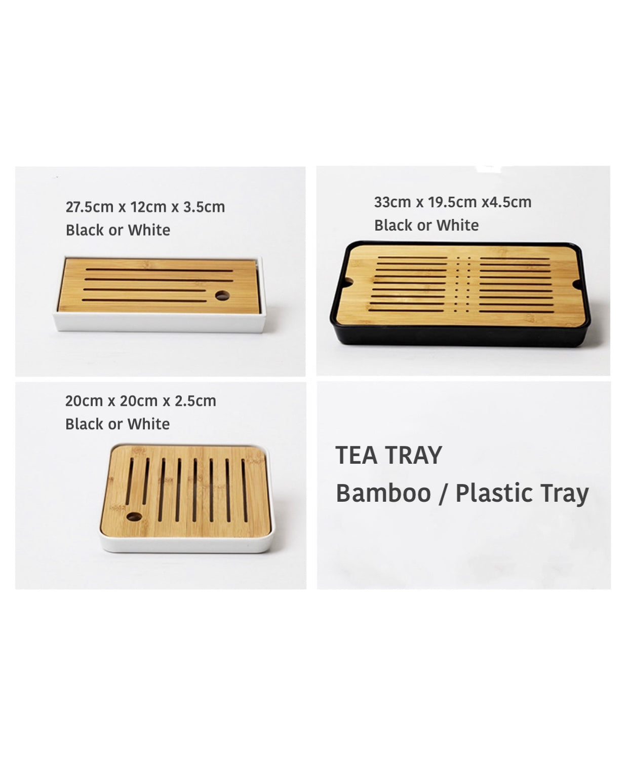 Bamboo & Plastic Tea Trays